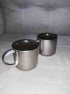 Starbucks 14oz Silver Metallic Looking Ceramic Coffee 2014 Mug Cup  - Sold on eBay Oct, 26th 2019 for $20.00