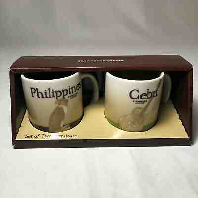Starbucks Brand New Set of Two Demitasse Philippines Cebu Mini Coffee Mugs 3oz - Sold on eBay Oct, 26th 2019 for $29.99