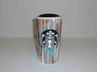 Starbucks Multicolor Paint Drip 12 oz. Ceramic Cup Mug with Lid - Sold on eBay Oct, 26th 2019 for $19.99