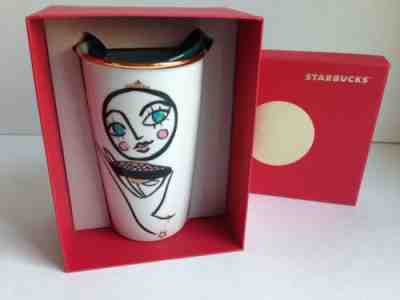 Starbucks 2015 Double Wall Ceramic Travel Mug Cup Blushing Princess 12oz NEW - Sold on eBay Oct, 26th 2019 for $36.70