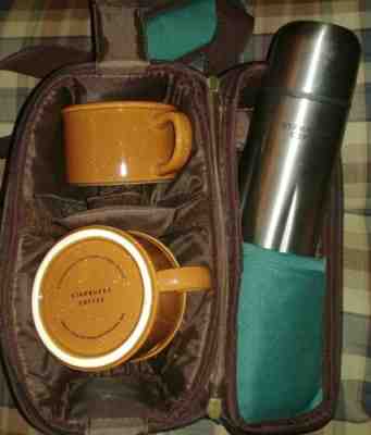 Starbucks Picnic Travel Set Case W/Thermos & Mugs Hiking Fishing Camping - Sold on eBay Oct, 25th 2019 for $18.88