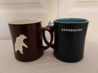 Starbucks Set/2 Polar Bear Etched Black Matte/Brown  16 oz Coffee Cups Ex. - Sold on eBay Oct, 25th 2019 for $25.00