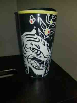 Starbucks Ceramic Travel Tumbler Coffee Mug White Tiger 12oz  - Sold on eBay Oct, 25th 2019 for $19.00