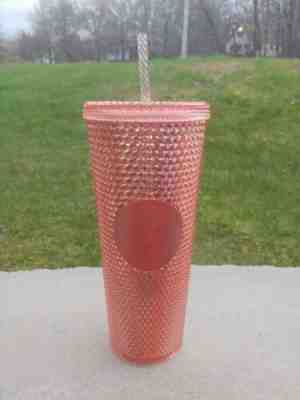 Starbucks Iridescent Rose Gold Pink Studded Hologram Venti Cup Tumbler 2019 New - Sold on eBay Oct, 25th 2019 for $40.00