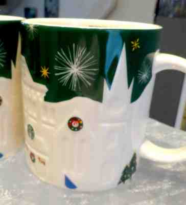 Starbucks Cup Relief ZURICH Christmas winte. FREE SHIPPING Swiss Switzerland18oz - Sold on eBay Oct, 25th 2019 for $64.95