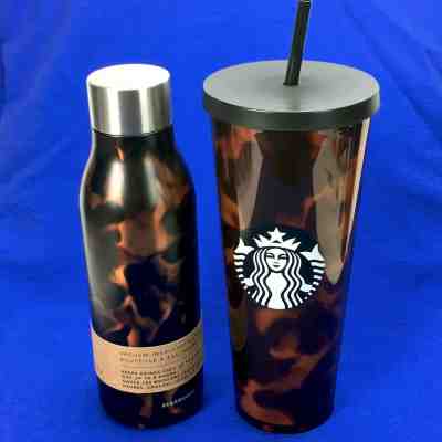 Starbucks Cold Cup Venti Tumbler & Stainless Steel Bottle Tortoise Shell Bundle - Sold on eBay Oct, 25th 2019 for $59.95