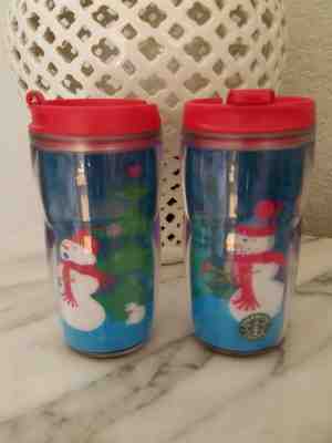 2 Starbucks Travel Tumbler Cups 8 oz Winter Snowman Kids Hologram 2004 - Sold on eBay Oct, 25th 2019 for $15.00
