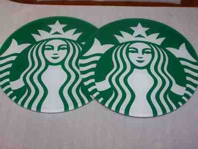 Set of 2 STARBUCKS Coffee Store Front 12" Plexi Siren Logo Sign Wall Decor  - Sold on eBay Oct, 25th 2019 for $49.95