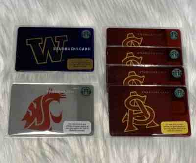 Starbucks Gift Cards Ltd University Edition ASU (4) WSU (1) UW (1) Lot of 6 - Sold on eBay Oct, 25th 2019 for $99.00