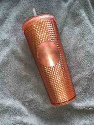 Starbucks Pink Tumbler 2019 Rose Gold Radiant Iridescent Jeweled 24oz Cold Cup - Sold on eBay Oct, 25th 2019 for $39.00