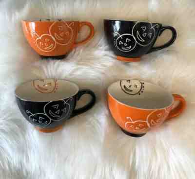 Starbucks Halloween Pumpkin Jack O Lantern Coffee Mugs 2007 Set of 4 NEW! - Sold on eBay Oct, 25th 2019 for $44.95