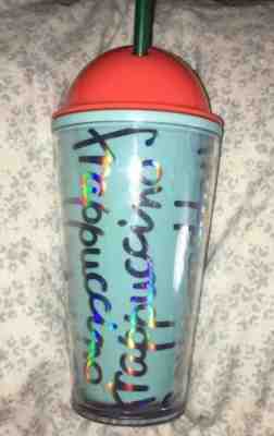 STARBUCKS - 2016 - Light Blue w/ Dome Lid - FRAPPUCCINO Cold Cup Grande 16 Oz. - Sold on eBay Oct, 25th 2019 for $21.99