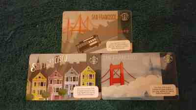 STARBUCKS San Francisco Big 3! Cable Car, Bay Bridge & Painted Ladies Gift Cards - Sold on eBay Oct, 24th 2019 for $52.55