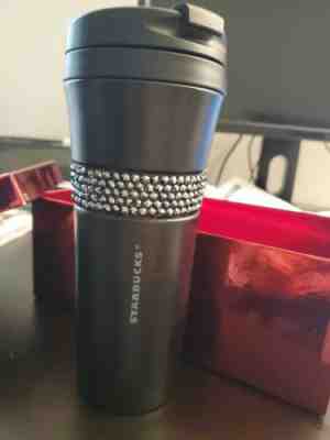 Starbucks Stainless Steel Tumbler Matte Black 16 Oz Swarovski Crystals Gift Box - Sold on eBay Oct, 24th 2019 for $105.00