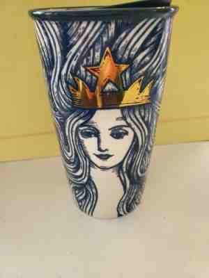 Starbucks 2016 Anniversary Blue Siren Mermaid 12oz Ceramic Tumbler Coffee Cup - Sold on eBay Oct, 24th 2019 for $44.99