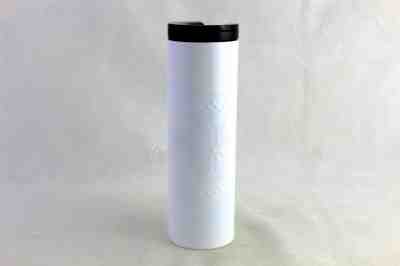 Starbucks 2015 Stainless Steel White Snowflake Holiday Tumbler With Lid 16 oz.  - Sold on eBay Oct, 24th 2019 for $24.99
