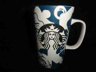 Starbucks 2015 Ceramic White Blue Floral Flowers Tall Grande Coffee Mug Cup 16oz - Sold on eBay Oct, 24th 2019 for $17.99