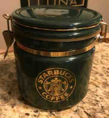 Starbucks Coffee Canister BEEHOUSE Bee House Japan Green Gold Mermaid Siren Logo - Sold on eBay Oct, 24th 2019 for $26.00