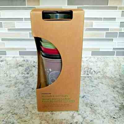Starbucks HALLOWEEN Reusable Cups 2019 6 Pack Hot Coffee +Lids Skull Pumpkin - Sold on eBay Oct, 24th 2019 for $34.95
