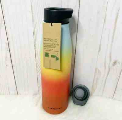 NEW Summer 2019 RAINBOW Starbucks Magnetic lid Stainless Steel Water Bottle 20oz - Sold on eBay Oct, 24th 2019 for $25.00
