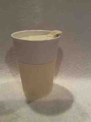 Rare 2013 Starbucks 8oz Ceramic Silicone Sleeve Travel coffee Cup tumbler white - Sold on eBay Oct, 24th 2019 for $25.00