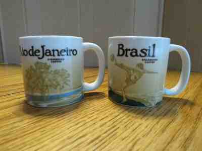 Starbucks Demitasse 3 oz Espresso 2 Mug Set Rio de Janeiro Brazil 2013  - Sold on eBay Oct, 24th 2019 for $29.99