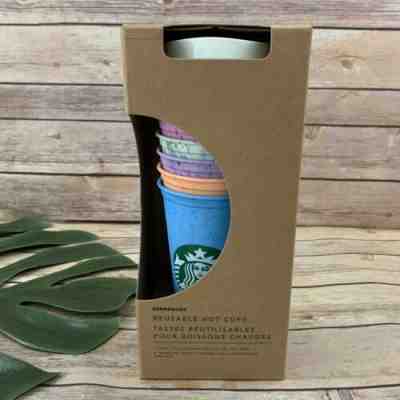 Starbucks Reusable Hot Cups Rainbow Marble New Set of 6 Venti 16 fl oz - Sold on eBay Oct, 24th 2019 for $27.99