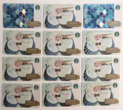 10 Starbucks Mermaid Cards & 2 Mermaid Scales Cards