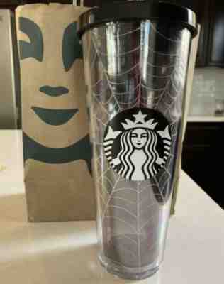 Starbucks Halloween Tumbler Spider Web Glitter Limited Edition Fall 2019 - Sold on eBay Oct, 23rd 2019 for $34.99