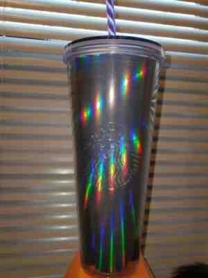 Starbucks acrylic metallic look iridescent Venti Cold Cup Tumbler - Sold on eBay Oct, 23rd 2019 for $33.00