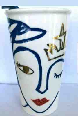 STARBUCKS Anniversary Ceramic Travel Mug Siren Swarovski 10 oz 2016 - Sold on eBay Oct, 23rd 2019 for $19.99