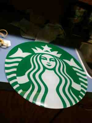 Starbucks Coffee 12" Plastic Sign Logos Wall Art Decor - Sold on eBay Oct, 23rd 2019 for $15.50