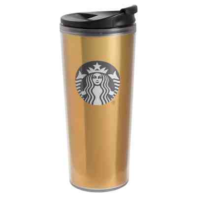 Starbucks Gold 16oz Hot Cold Plastic Coffee Mug Tumbler Holiday 2018 - Sold on eBay Oct, 23rd 2019 for $19.95