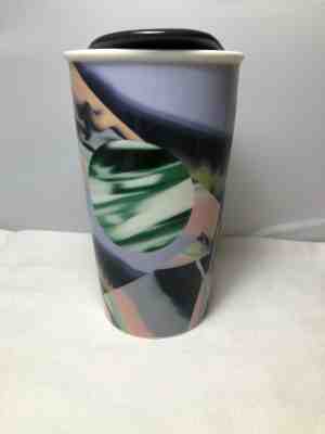 Starbucks Ceramic Travel Coffee Mug Tumbler Abstract Pastels 2014 12 oz - Sold on eBay Oct, 23rd 2019 for $16.75