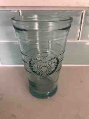 Starbucks 100% Blue Recycled Glass Cold Tumbler Excellent 6” Tall 16oz Spain - Sold on eBay Oct, 23rd 2019 for $18.00
