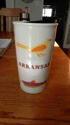 STARBUCKS Ceramic Travel Mug Tumbler With Lid 12oz - Arkansas Rare - Sold on eBay Oct, 23rd 2019 for $18.99