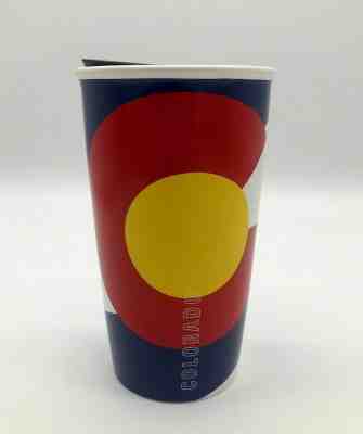 Starbucks Colorado Flag Double Wall Ceramic Travel Coffee Mug Cup 12 oz  Tumbler