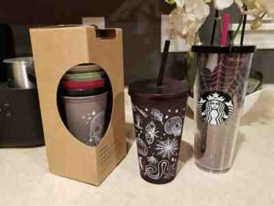 NEW Starbucks Halloween cups 2019 LOT of Matte Skeleton, Glitter Web, Hot Cups! - Sold on eBay Oct, 23rd 2019 for $90.00