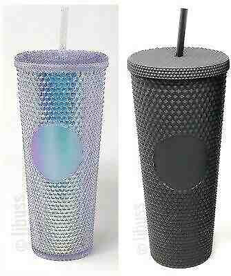 Brand New Set LE Starbucks Matte Black Studded & Iridescent Venti Tumbler Fall - Sold on eBay Oct, 23rd 2019 for $174.99