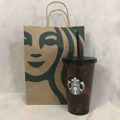 Starbucks Tortoise Shell Print Cold Cup Tumbler 16 oz SKU# 762111332882 NWT - Sold on eBay Oct, 23rd 2019 for $25.99