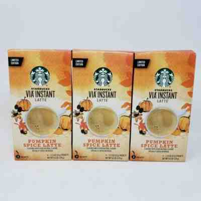 Starbucks VIA Instant Pumpkin Spice Latte 12 Single Packets Lot Of 3 Boxes NEW - Sold on eBay Oct, 22nd 2019 for $34.99