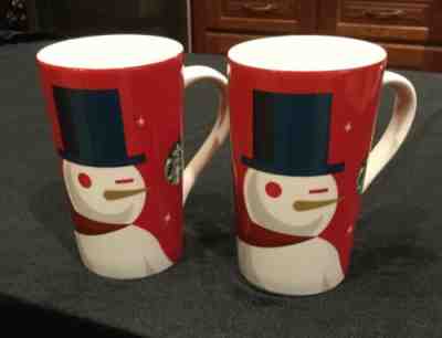 New Starbucks 2012 Christmas Holiday Red Coffee Cup Mug Snowman Lot Of 2 - Sold on eBay Oct, 22nd 2019 for $22.45