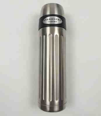 Starbucks Barista 16oz Stainless Steel Coffee Thermos Pour Thru Lid 2004 ribbed - Sold on eBay Oct, 22nd 2019 for $18.00