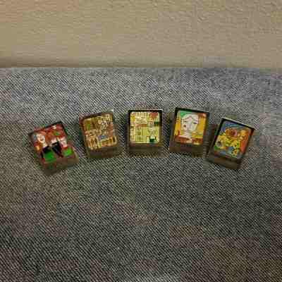 New STARBUCKS  GREEN APRON PINS...all five!!!.....a few stamps for bonus - Sold on eBay Oct, 22nd 2019 for $40.00