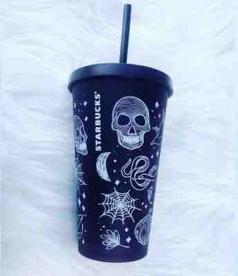 Brand New Starbucks Halloween 2019 16 Oz Tumbler Cup Purple/Black *SUPER RARE* - Sold on eBay Oct, 22nd 2019 for $44.00