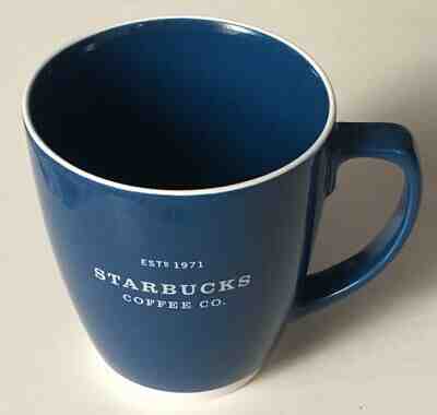 Starbucks 2007 Est 1971 Abbey Logo Large Blue & White Coffee Mug / Tea Cup 18 oz - Sold on eBay Oct, 22nd 2019 for $23.75