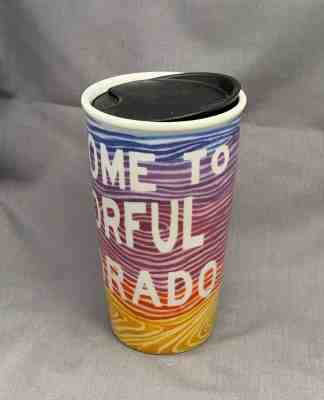 NEW STARBUCKS WELCOME TO COLORFUL COLORADO DOUBLE WALL CERAMIC TRAVEL MUG 12 OZ - Sold on eBay Oct, 22nd 2019 for $20.00