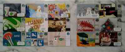 STARBUCKS Gift Cards | Seattle Pike Place and LA Auto Show Lot of 15 - Sold on eBay Oct, 22nd 2019 for $19.00