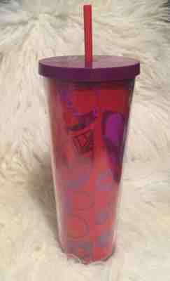 Starbucks Red Purple Floral Cold Cup Tumbler 24oz - Sold on eBay Oct, 22nd 2019 for $17.00