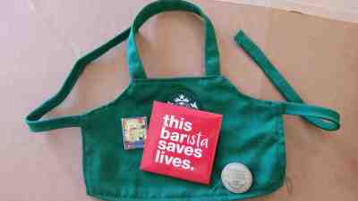 Starbucks Mini Apron w/ Pins Knowledgeable Barista, Starbucks Coffee Passport  - Sold on eBay Oct, 22nd 2019 for $15.95